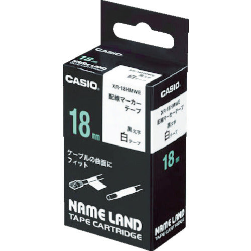 Casio Nameland dedicated cartridge Wiring marker tape Black text White tape 9mm XR-9HMWE 1 piece