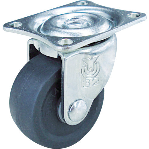 유에이 플레이트식 자재 캐스터 엘라스토머 바퀴 지름 38mm G타입 G형 설치 치수 36×28 G-38EL 1개