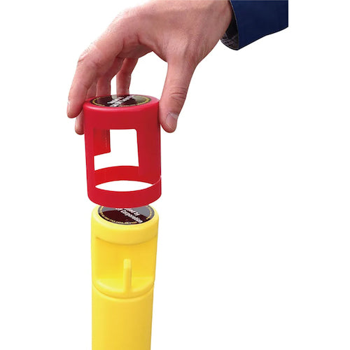 CAR-BOY Color Plastic Pole Cap Chain Lock Red CP-01CL 1 pc