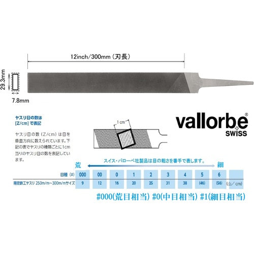 Vallorbe LP1163 flat 300mm #00 LP1163-12-00 1 piece