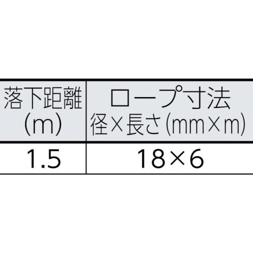 ＴＳＵＹＯＲＯＮ　ベルト巻取式墜落防止器具　ベルブロック　ショックアブソーバ付き　６ｍ　引寄ロープ付　BB-60-BX　1 台