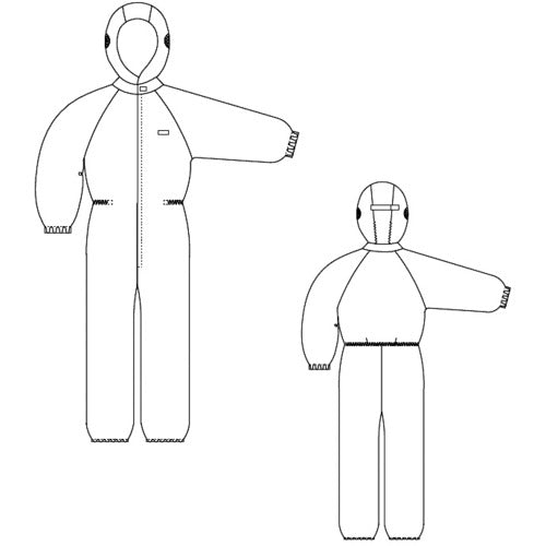 GOLDWIN 클린 룸용 웨어 후드 첨부 원피스 블루 L PP1440-BL 1 착용