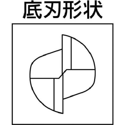 三菱　２枚刃アルミ加工用　超硬スクエアエンドミルミディアム刃長（Ｍ）２５ｍｍ　C2MHAD2500　1 本