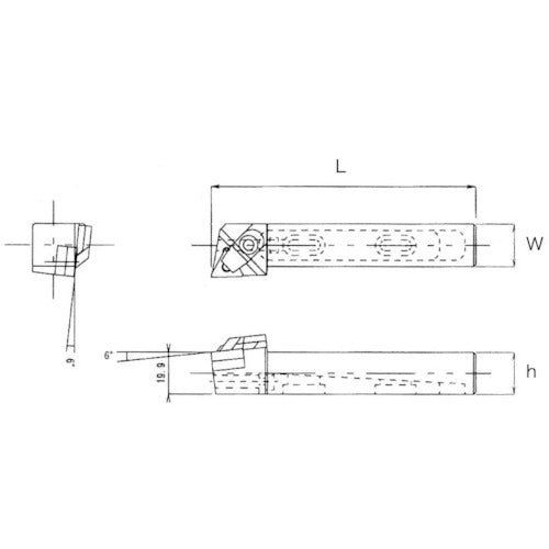ＴＨＥＣＵＴ　溝入れ・突切り工具　芯高調整機能付バイトホルダー　アジャスタ王　幅２５×高さ２５×全長１５０ｍｍ　M-DCLNR2525M-12　1 個