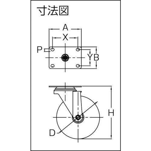 ＳＡＭＳＯＮＧ　ステンレス用キャスター　自在　ナイロン車１００ｍｍ　TP5140-NYL-SUS　1 個