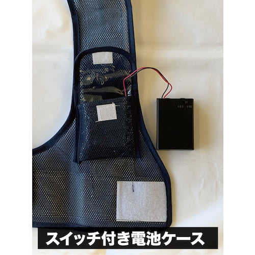 TRUSCCO LED 부착 안전 베스트 네이비×반사재 옐로우 적색 LED TFAB-01 1 착용