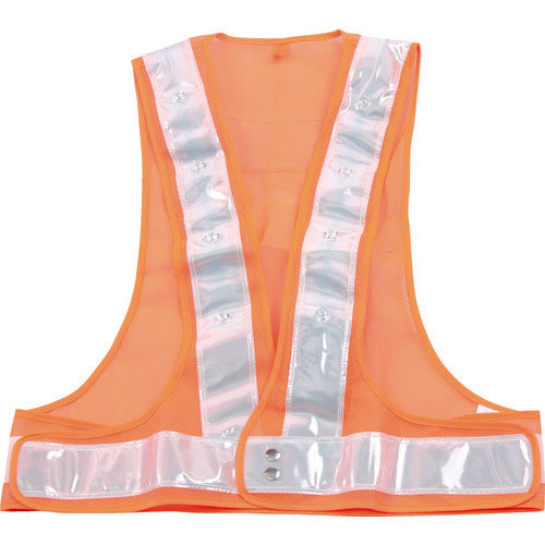 TRUSCO LED Safety Vest Orange x Silver Reflective Material Green LED TFAB-03 1 Unit