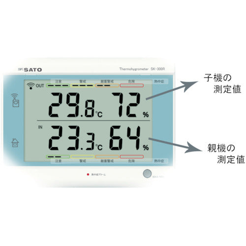 佐藤　最高最低無線温湿度計　ＳＫ−３００Ｒ（８４２０−００）　SK-300R　1 台