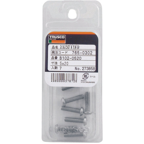 TRUSCO 5롭 버튼 볼트 스테인리스 M3×6 12개입 B102-0306 1 PK