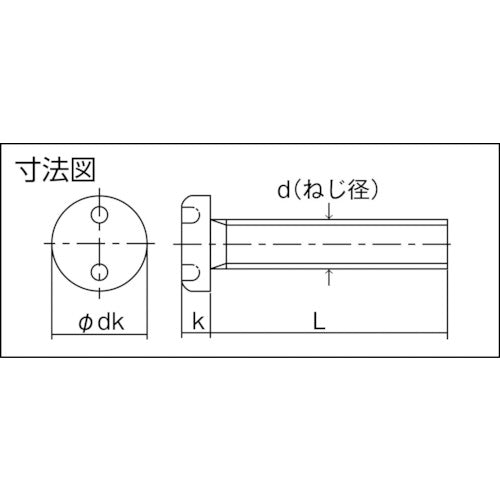 ＴＲＵＳＣＯ　ツーホールナベ頭小ねじ　ステンレス　Ｍ３×６　４本入　B109-0306　1 PK