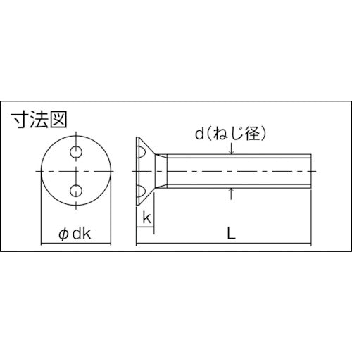 ＴＲＵＳＣＯ　ツーホール皿頭小ねじ　ステンレス　Ｍ３×６　４本入　B110-0306　1 PK