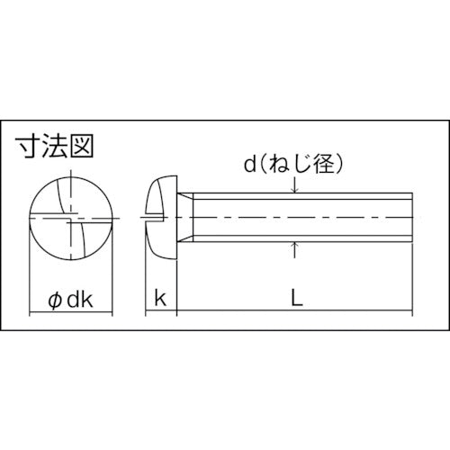 ＴＲＵＳＣＯ　ワンサイドナベ頭小ねじ　ステンレス　Ｍ３×６　３０本入　B111-0306　1 PK