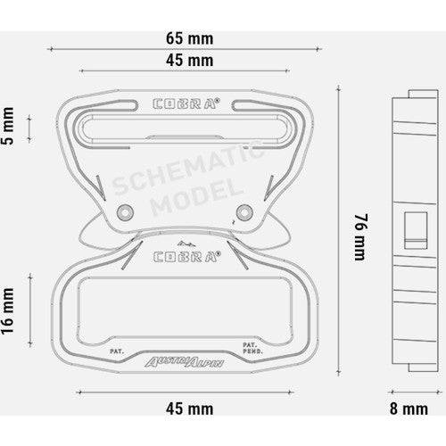 ＡＬＰＩＮ　ＣＯＢＲＡ　ステンレス　バックル　４５ＭＭ　シルバー　FI45AVF　1 個