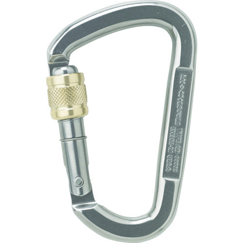 ＡＬＰＩＮ　カラビナ　Ｄ　ＡＳＹＭＭステンレス　スクリューロック　線径１４．０　シルバー　TN11AK-I　1 個