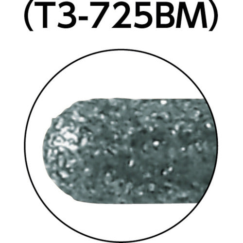 ＴＲＵＳＣＯ　ＣＢＮインターナルバー円筒先丸　Φ２．５Ｘ刃長１２Ｘ軸３ｍｍ　T3-725BM　1 本