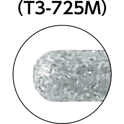 ＴＲＵＳＣＯ　ダイヤモンドインターナルバー円筒先丸　Φ２．５Ｘ刃長１２Ｘ軸３ｍｍ　T3-725M　1 本