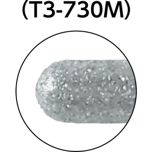 ＴＲＵＳＣＯ　ダイヤモンドインターナルバー円筒先丸　Φ３．０Ｘ刃長１２Ｘ軸３ｍｍ　T3-730M　1 本