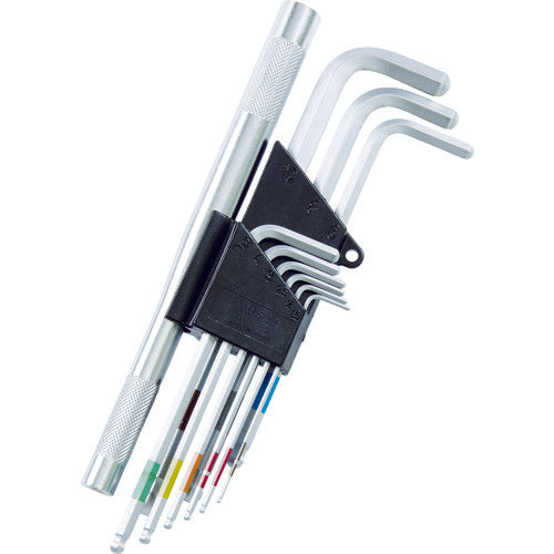 TRUSCO 하프 볼 육각봉 렌치 9 개 세트 파워 업 핸들 부착 THBR-9S 1 S