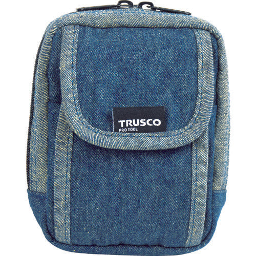 ＴＲＵＳＣＯ　　デニム携帯電話用ケース　２ポケット　ブルー　TDC-H101　1 個