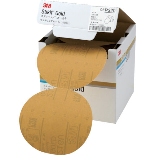 ３Ｍ　スティキット　ゴールドディスクロール　穴なし　＃３２０　１２５ｍｍ径　DR 320 GOL　1 箱