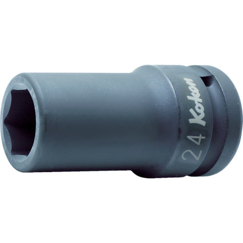 Ko-ken Thin-walled impact semi-deep socket, 27mm across, 19.0mm drive, total length 75mm, 16301X-27, 1 pc