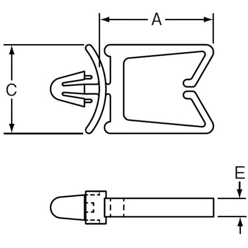 PANDUIT Push-in type fixing tool Wire saddle (100 pieces) VWS3750-C 1 bag
