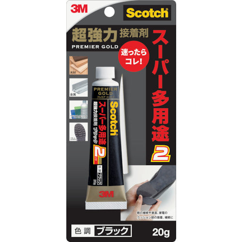 ３Ｍ　スコッチ　超強力接着剤　プレミアゴールド　スーパー多用途２　２０ｇ　ブラック　9006　1 本