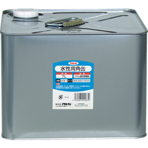アサヒペン　塗料容器　水性用角缶　７Ｌ　222879　1 個