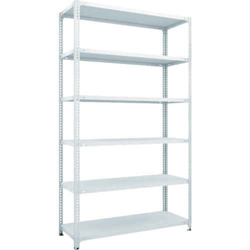 TRUSCO Steel Rack SBL Type Antibacterial Painted Semi-Boltless Light Weight Shelf W1800 x D600 x H2100 6 Tiers W Color SBL-7666-W 1 Unit