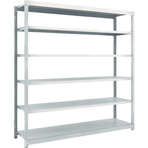 TRUSCO Steel Rack M1.5 Type Light-Medium Duty Shelf 1760 x 595 x H1800 6-Tier Single Unit Neo Gray M1.5-6666 1 S