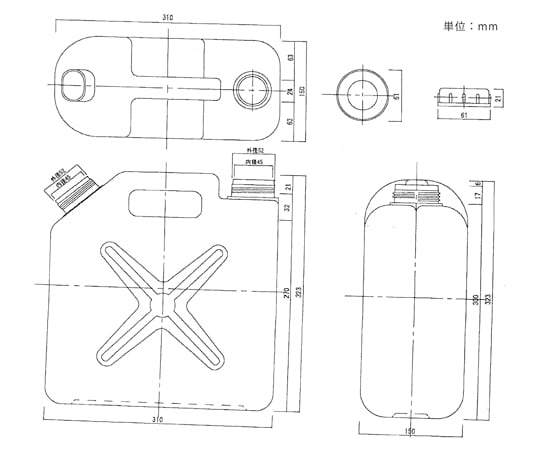 10L ポリタンク(ﾉｽﾞﾙ無/6個)　EA508AT-110B 1pk