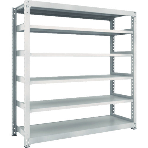 TRUSCO Steel Rack M3 Medium Duty Shelf 1500 x 721 x H1800 6 Tiers Single Unit Neo Gray M3-6576 1 S