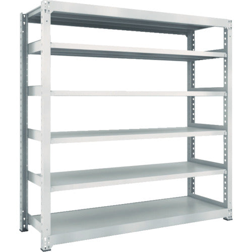 TRUSCO Steel Rack M5 Medium Duty Shelf 1200 x 571 x H1800 6 Tiers Single Unit Neo Gray M5-6466 1 Unit