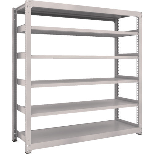 TRUSCO Steel Rack M5 Medium Duty Shelf 1800 x 571 x H1800 6 Tiers Single Unit Neo Gray M5-6666 1 Unit