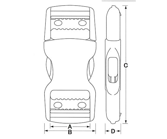 25mm バックル(ｻｲﾄﾞﾘﾘｰｽ/ﾌﾟﾗｽﾁｯｸ製)　EA628RA-25 1個