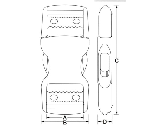 30mm バックル(ｻｲﾄﾞﾘﾘｰｽ/ﾌﾟﾗｽﾁｯｸ製)　EA628RA-30 1個