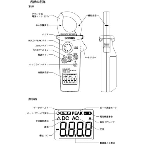 SANWA AC/DC compatible digital mini clamp meter DCL31DR 1 unit