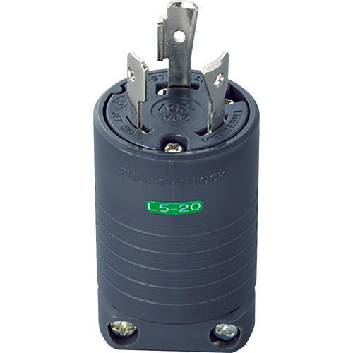 Meiko Grounded 2P 20A Plug (L5-20) 20A. 125V (Black) MH7152B 1 pc