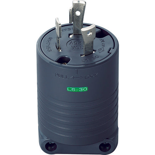 Meiko Grounded 2P 30A Plug (L5-30) 30A. 125V (Black) MH7153B 1 pc