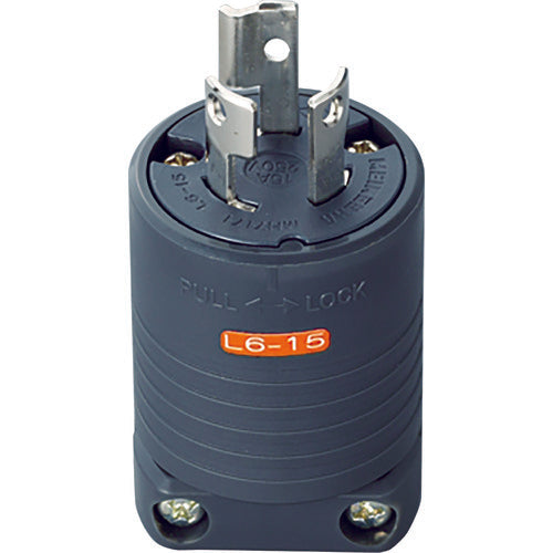 Meiko Grounded 2P 15A Plug (L6-15) 15A. 250V (Black) MH7171B 1 pc