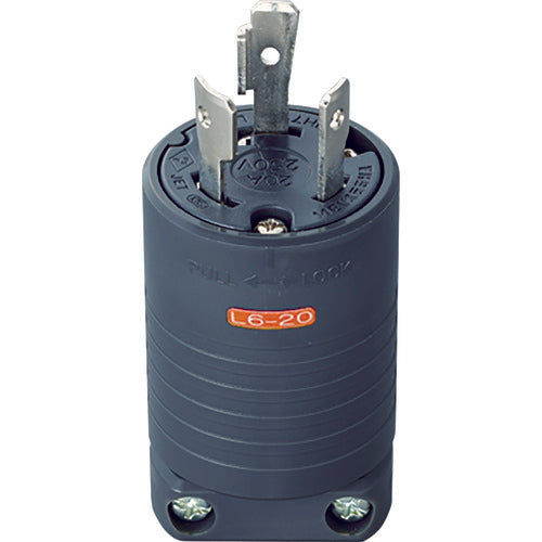 明工　接地２Ｐ２０Ａ引掛プラグ（Ｌ６−２０）２０Ａ．２５０Ｖ（黒）　MH7172B　1 個