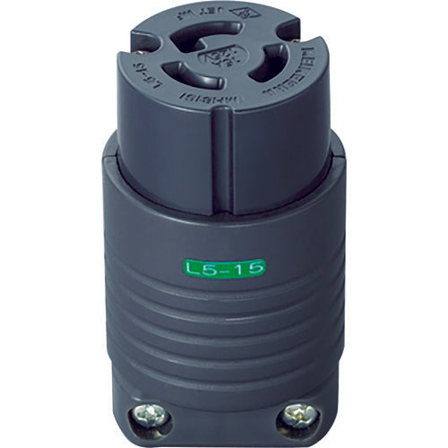 Meiko Grounded 2P 15A Plug Connector Body (L5-15) 15A. 125V (Black) MH8151B 1 pc