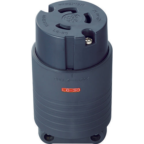 明工　【一時受注停止】接地２Ｐ３０Ａ引掛コネクターボデー（Ｌ６−３０）３０Ａ．２５０Ｖ（黒）　MH8173B　1 個