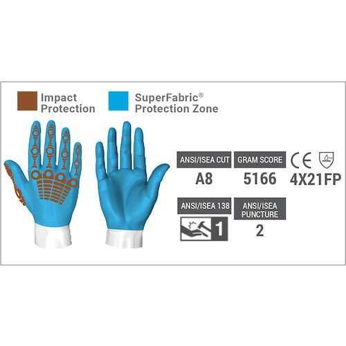 ＨＥＸ　ＡＲＭＯＲ　耐切創・耐衝撃手袋　４０２５　ＣＵＴ５　ＩＭＰＡＣＴ　３６０°　Ｌ　754153　1 双