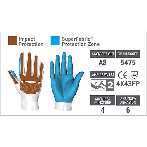 ＨＥＸ　ＡＲＭＯＲ　耐切創・耐衝撃手袋　ＥＸＴ　Ｒｅｓｃｕｅ　４０１１　Ｓ　754182　1 双
