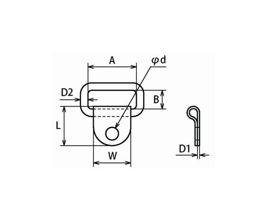 26mm グランドフック(ｽﾃﾝﾚｽ製)　EA638BK-27 1個