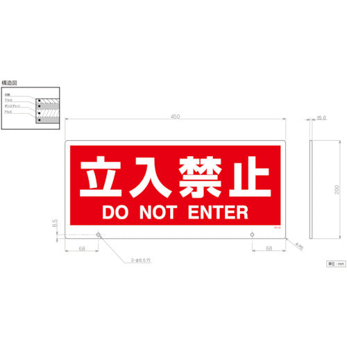 ユニット　トークナビ２　表示板立入禁止　881-92　1 枚