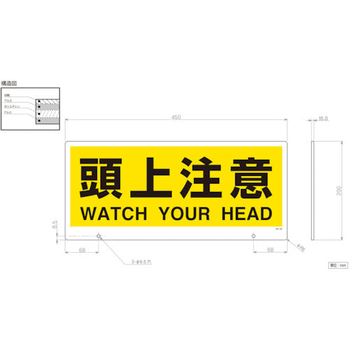Unit TalkNavi 2 Warning sign overhead 881-93 1 sheet