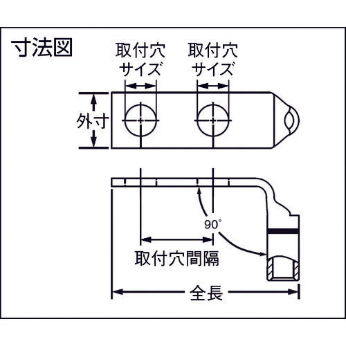 ＰＡＮＤＵＩＴ　銅製圧縮端子　標準バレル　２つ穴　９０°アングル　（５０個入）　LCD6-14AF-L　1 袋