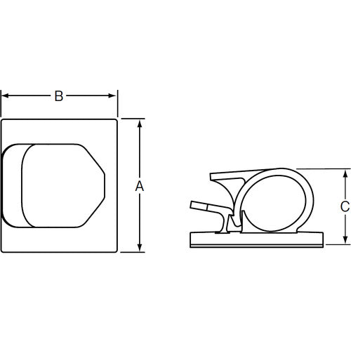 PANDUIT Cord Clip with Adhesive Tape Natural (100 Pieces) LWC25-AC 1 Bag